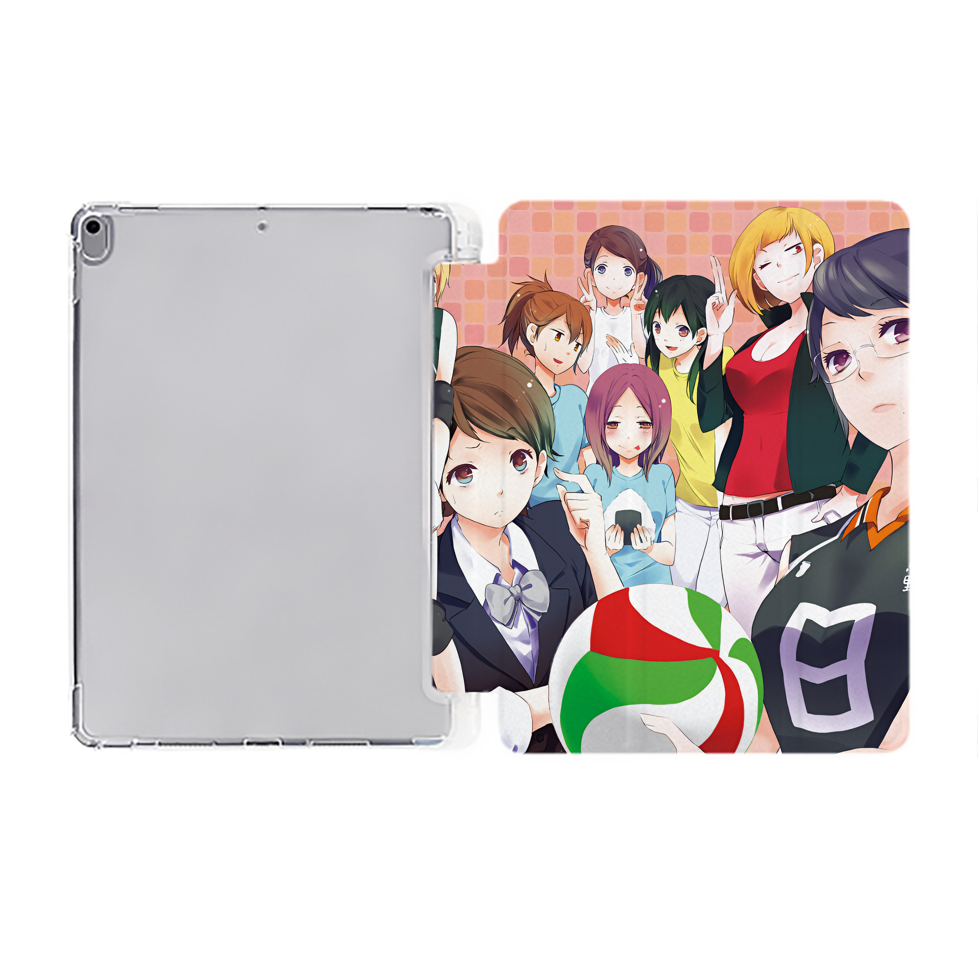 （画像用） ハイキュー!! Haikyu!! IPad ケース ペン収納付き 三つ折りスタンド PUレザー×シリコン 対応機種9.5/10.5/10.9インチ